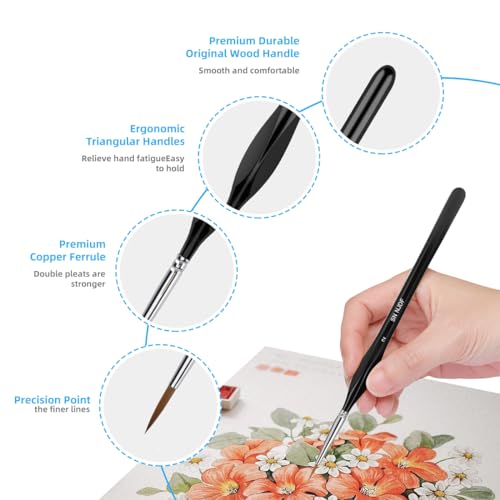 Black miniature paint brushes