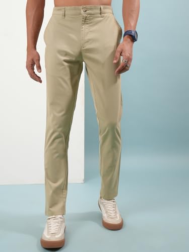 Image of Highlander Men's Slim Fit Formal Trousers | Ankle Length |Smart Trousers for Men | Chino Trousers for Men|Elegant Design | Comfortable Fabric for Daily Work & Formal Occasions