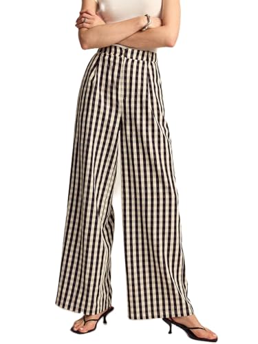 Women Wide-Leg Pants Solid Color Elastic High Waist Loose Trousers Casual Sweatpants Straight Bottoms