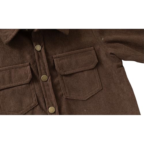 Toddler Boys Corduroy Button Down Shirt Kids Spring Fall Casual Long Sleeve Shirt Jacket Lightweight Soft Versatile4