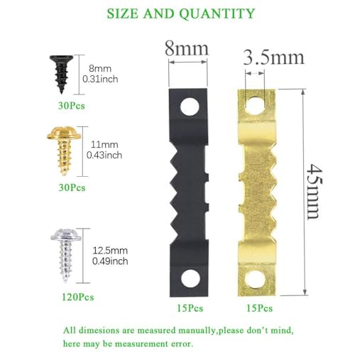 Image of Generic Picture Hangers,Heavy Assorted Picture Hangers Kit with Screws,Assortment Kit,Home Creative Picture Hanging Hardware