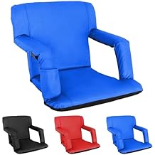 ZENY Stadium Seat for Bleachers with Back Support, Foldable Bleacher Chairs 6 Reclining Positions, Armrests, Cup Holder, Backpack Straps