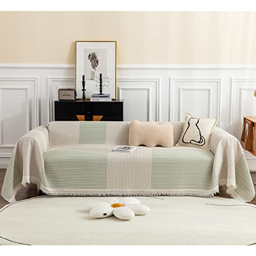 Housse de canapé 1 place 180x130 cm en coton polyester tissé pour salon