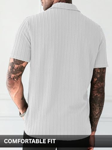 Image of Leriya Fashion Branded Polycotton Tshirt For Man | Men's Summer Textured Polo T-Shirt | Stylish Half Sleeve Collared Tee | Soft Breathable Knit Fabric | Regular Fit Casual Polo for Office, Travel & Everyday Wear