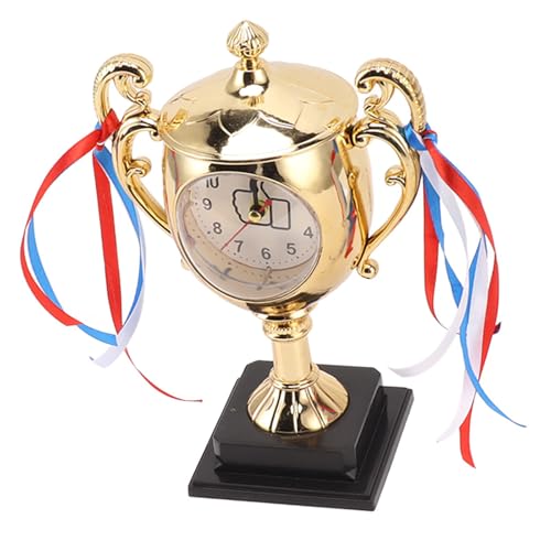 Psdndeww Elegante Reloj Despertador Trofeos Oro O Plata para Escritorio O Mesas Noche Mejoran Espacio Estético con Despejado