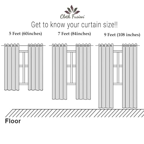 Image of Homestan 100% Cotton Block Print Door Curtains 9 Feet Long Set of 2 with Stainless Steel Grommets for Home Decor (9 X 4.5 Feet, Brown)