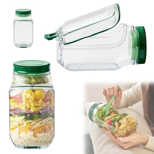 Salad pod, Dosette à salade verticale, Récipient à salade portable, Récipient à salade pour bol, Récip-ient à sal-ade vertical, Étui à sauce anti-fuite, convient pour maison, l'extérieur, les voyage