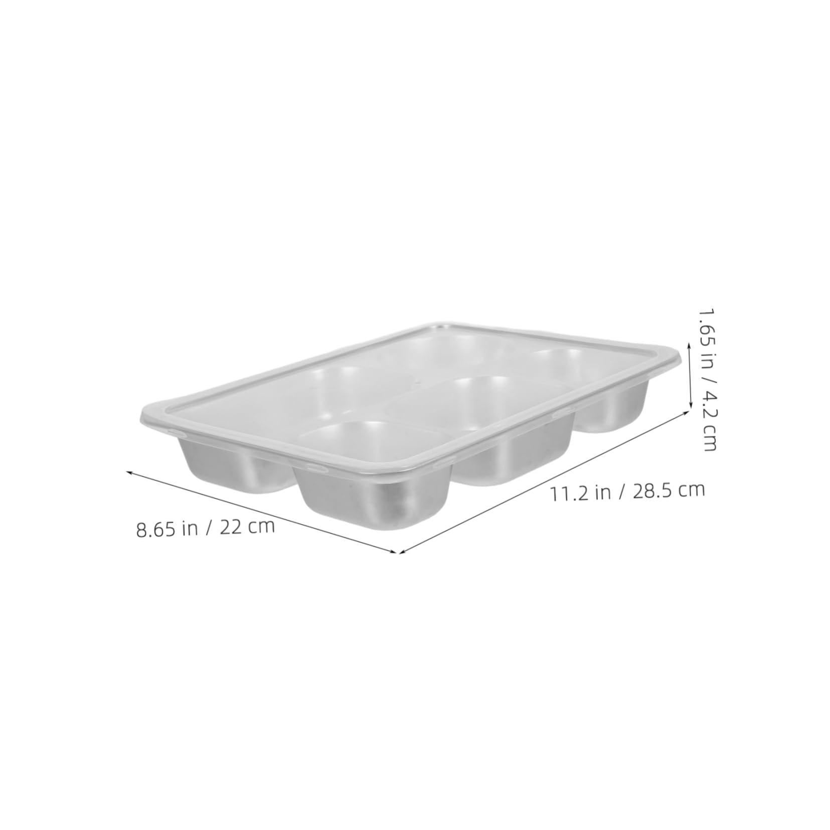 Garneck Stainless Steel Divided Tray with Lid Section Food Control Plate Unbreakable Design for Adults for Camping Kitchen and Portion Control