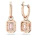 Swarovski Una Drop Earrings, Octagon Cut, Pink Crystal, Rose gold-tone Finish