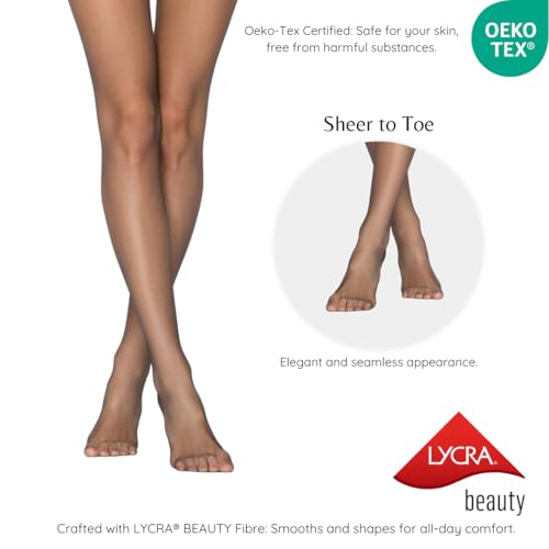 Image of PENTI Control Top Tights | Maximum Tummy Control Pantyhose 100 Den High Waist & 15 Den Sheer | Shaping Sheer Hose