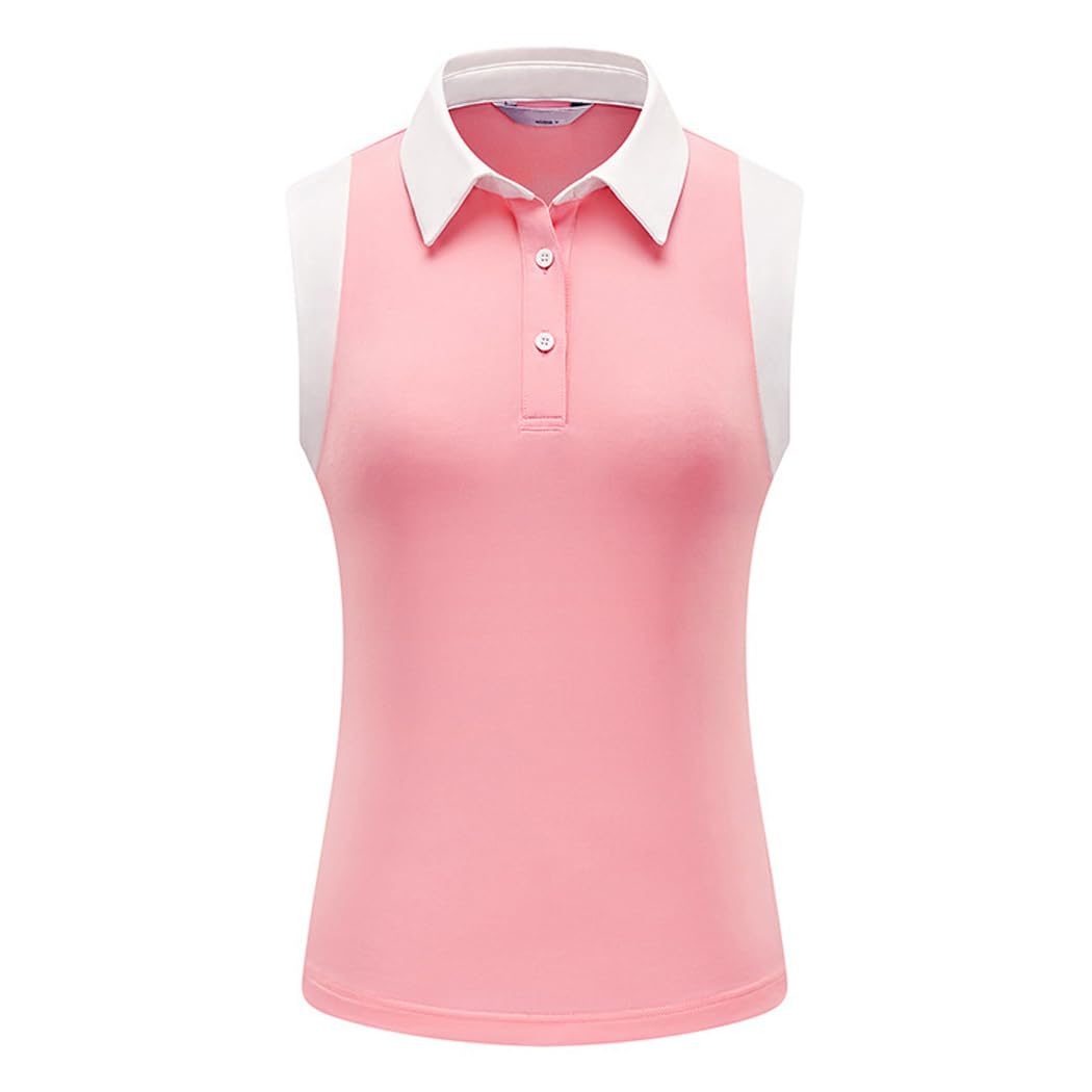 LANGWEI Polo da Golf da Donna Senza Maniche Polo da Tennis Canotta Atletica Asciutta vestibilità da Allenamento