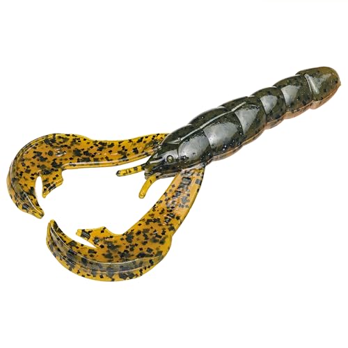 Strike King Rage Craw 4-Inch Fishing Lure, Soft Plastic Grub, Unique Design, Realistic Pincers, Slender Body, 4-Inches, 7-Pack