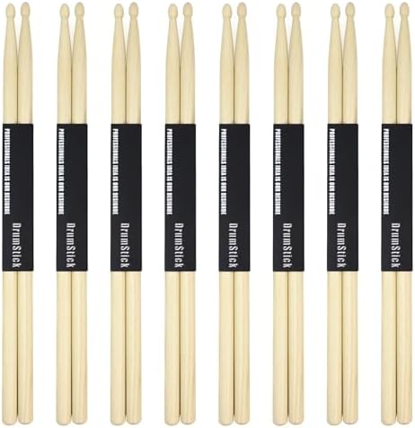 8 Pairs 5A Drum Sticks, Hickory Wood Drumsticks with Wood Tip for Drum Set, Perfect for Rock, Jazz & Studio Drumming, Ideal Drum Sticks for All Ages, Durable Practice Drumsticks 8 Pairs 5A Drum Sticks, Hickory Wood Drumsticks with Wood Tip for Drum Set, Perfect for Rock, Jazz & Studio Drumming, Ideal Drum Sticks for All Ages, Durable Practice Drumsticks