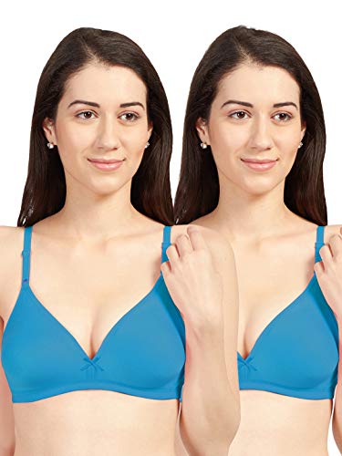 Image of SONARI Omania Womens Non-Padded Cotton Polyester Bras - Solid, Non-Wired, Medium Coverage, Hand Washable (Pack of 2)
