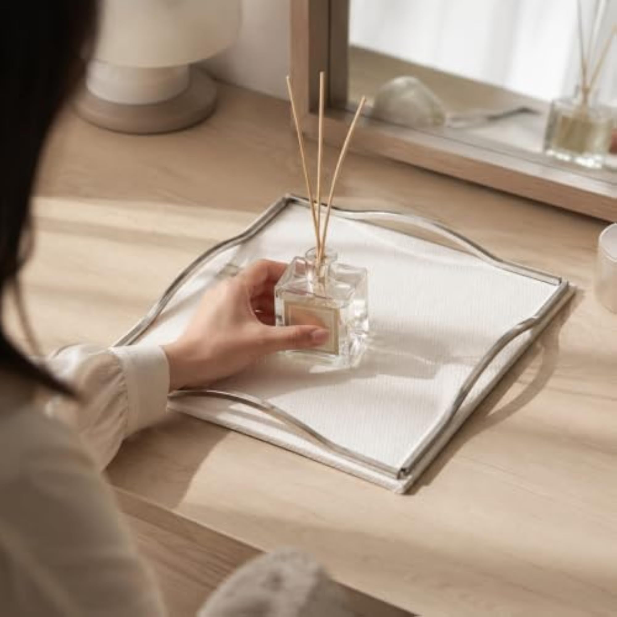 Sculptural Square Decorative Storage Tray