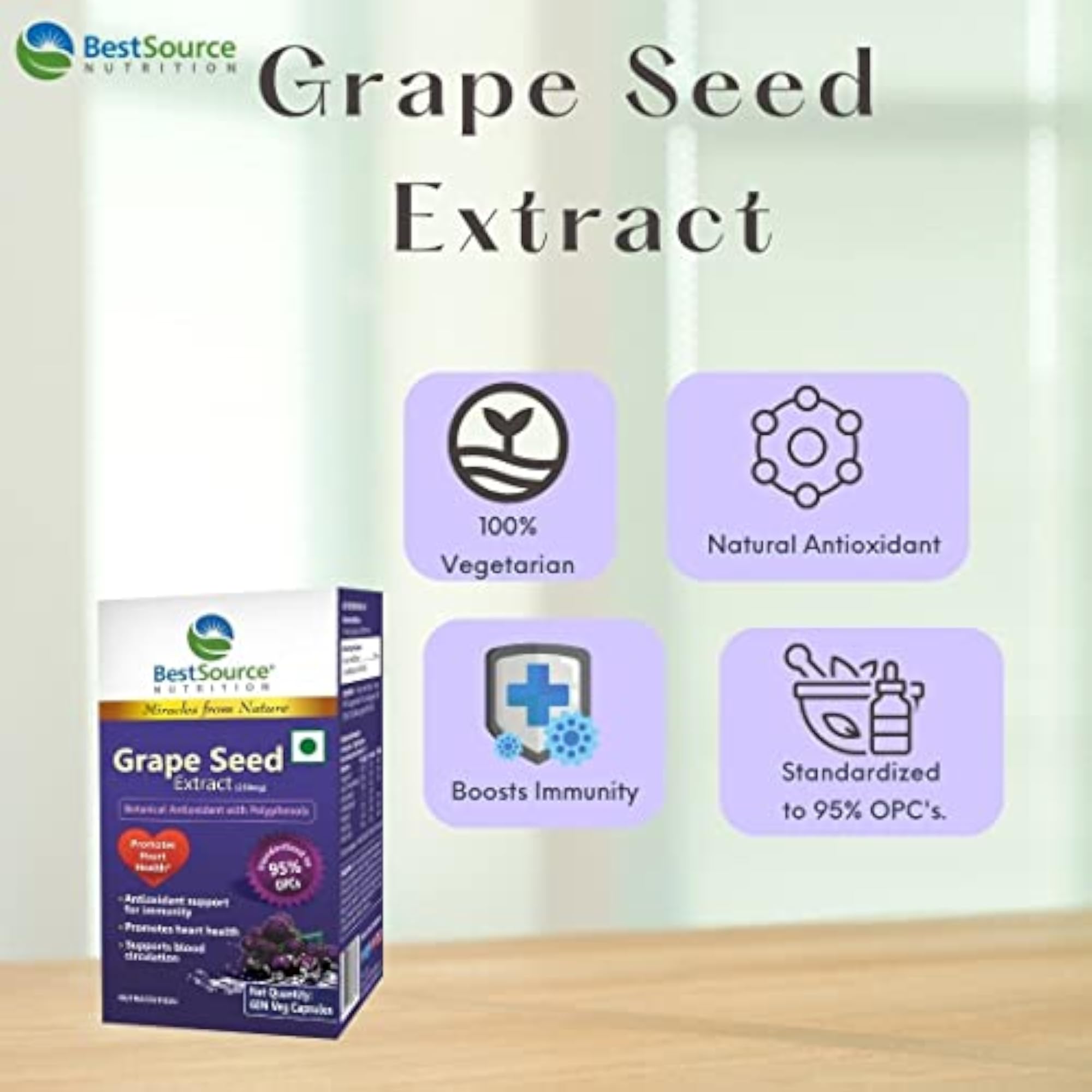 BestSource Nutrition Grape Seed Extract, 60 Veg Capsules