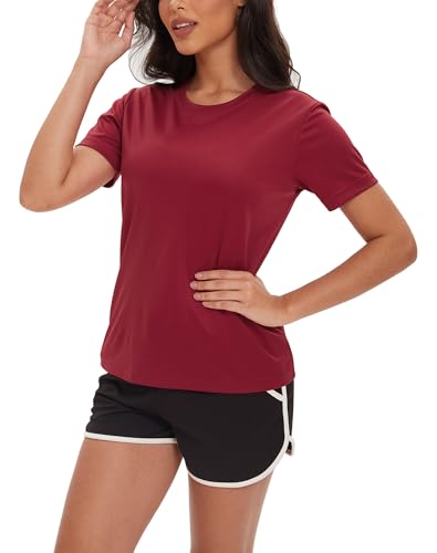 Women's Short Sleeve Shirts Quick Dry T-Shrit UV Sun Protection Outdoor Running Hiking Workout Tops2