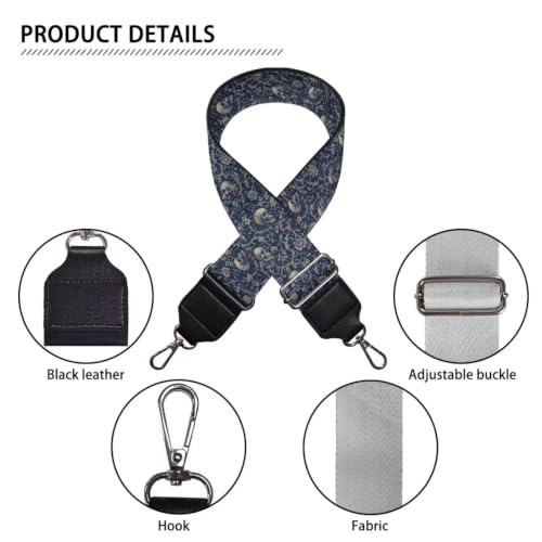 Image of Adjustable Purse Strap for Women, Crossbody Wide Handbag Strap Replacement, Sturdy Bag Strap with Silver Hardware