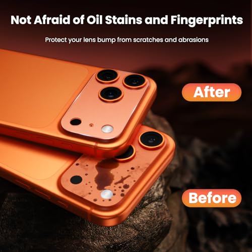 Image of YWXTW 10 Pack Camera Lens Sticker for iPhone 17 Pro, [1:1 [Anti Fingerprint] Matte Camera Protective Film, Camera Skin Plateau Protector, Case Friendly