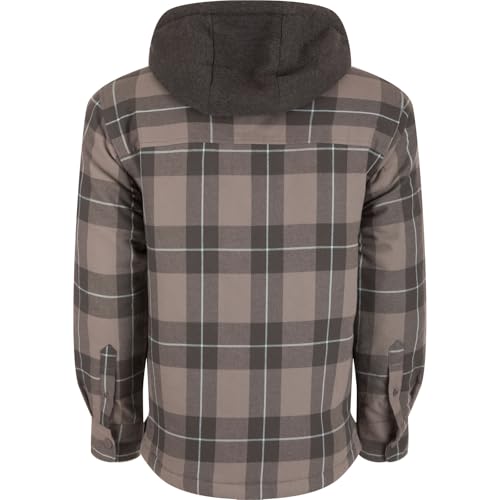Drake Waterfowl Men's The Campfire Flannel Hoodie | Warm Full-Zip Outdoor Jacket Shirt |Collar with Attached Adjustable Hood2