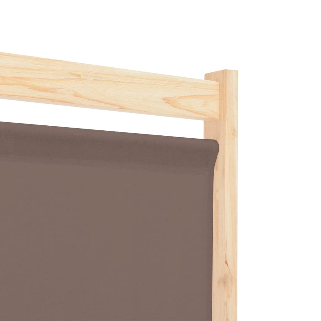 vidaXL Divisorio a 3 Pannelli con Tasche Autoportante Paravento Separé Privacy Stanza Marrone 120x170x4 cm in Tessuto e Massello Abete