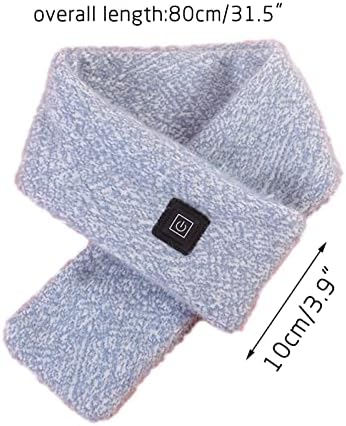 Waffle Heated Scarf,Women Men Heated Neck Warmer Electric USB Rechargeable,without Power Bank,Solid Washable Winter Warm Heated Neck Wrap Heating Scarves for Ladies UK