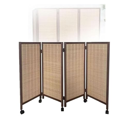 3/4/5/6/7/8パネルショートルームディバイダー、遮光通気性プライバシーパーティション、ポータブル可動スクリーン(31.49x15.74インチ)(80x40cm-4 panels)