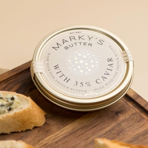 Marky’s Premium Sturgeon Caviar Butter - 3.5 oz / 100 g - 65% French Butter/ 35% Sturgeon Caviar – GUARANTEED OVERNIGHT