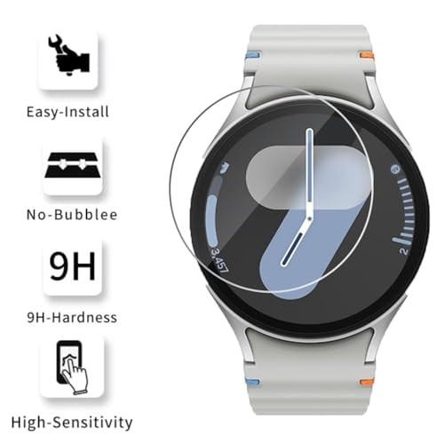 4 Pack Anti-Kratzer Schutzhülle für Samsung Galaxy Watch 7 44mm, HD Gehärtetes Glas Schutzglas für Galaxy Watch 7/6/5/4 44mm Smartwatch, 9H Härte Schutzfolie Hülle, Blasenfrei Displayschutz Folie