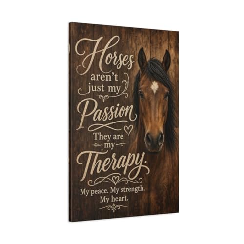 Toile de cheval marron châssis 3cm pour une déco salon chic