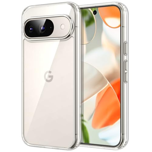 Image of JETech Cover Case for Google Pixel 9 /9 Pro 2024, Non-Yellowing Shockproof Bumper Protective Phone Cover, Anti-Scratch Hard PC Back (Clear)