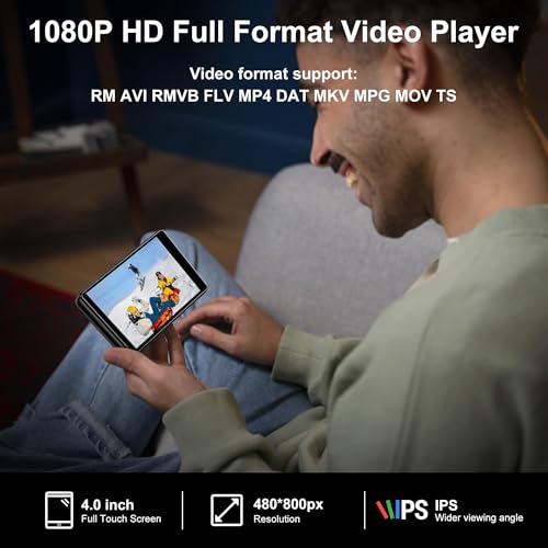Image of SWOFY 80GB MP3 Player with Bluetooth and WiFi - M503Pro Music Player with Spotify,Pandora,Amazon Music, 4.0-inch Touch Screen Android MP4 MP3 Player for Kids with Libby,Audible,Spotify Kids,FM Radio