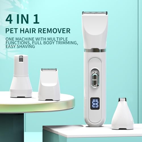 Image of Dog Grooming Kit, 4 in 1 Quiet Pet Clippers for Grooming Supplies, Cordless Cat Paw Trimmer Dog Nail Grinder, Professional Long Hair Shaver Set for Cat Matted Hair and Small Dogs