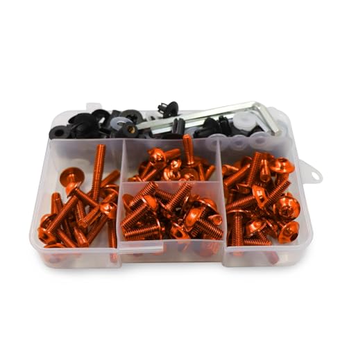Vis de coque de moto modifiées orange pour carénage Yamaha MT07 FZ07 TMAX