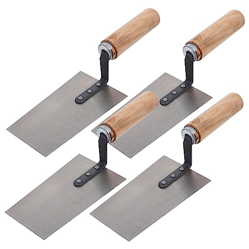 Vaguelly Set 4 Pezzi Cazzuola Per Stucco in Acciaio Inossidabile Cazzuola Per Muratura e Cartongesso Per Raschiatura e Finitura Lavori Edilizia