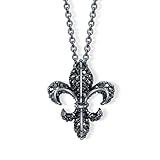 Dieser Halskette hat die königliche Lilie als Motiv. Glitzernde Kristalle von Swarovski verleihen dem fürstlichen Symbol zusätzlichen Glanz. Der Halskette ist 22mm groß und wird mit einer 42+5cm langen Kette geliefert.
