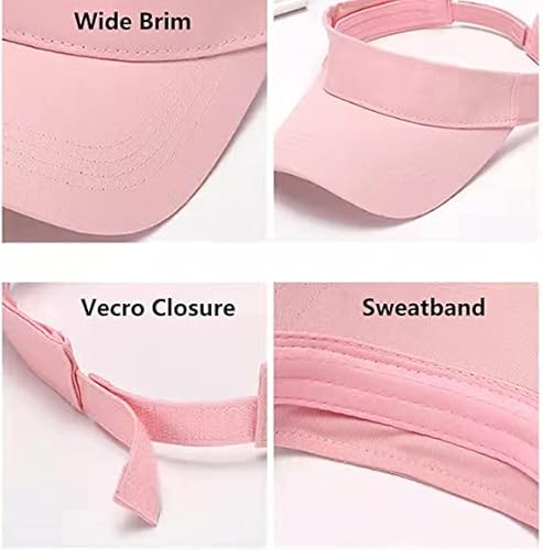 Sun Visor For Kids Adjustable Girls Sun Cap - Summer Outdoor Uv Protection Sports Hat For 2 To 6 Years Pink #TOP2