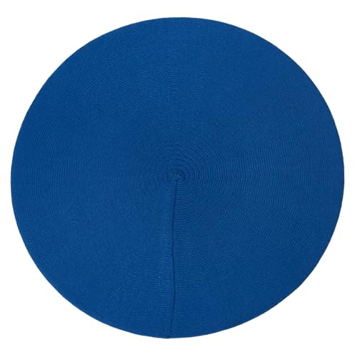Béret pour femme anti-serrement tricot doux bleu royal