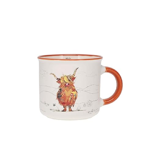 KIUB Mini mug timbale expresso avec des animaux - motif écureuil sur sa branche - Hauteur 6,5CM - porcelaine fine