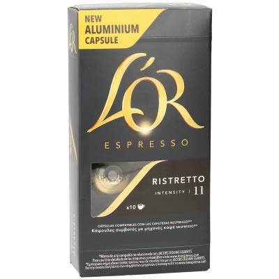 L'OR Espresso - Café Ristretto Intensidad 11-100 cápsulas de aluminio compatibles con máquinas Nespresso (10 Paquetes de 10 cápsulas)