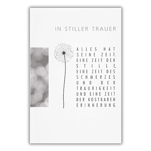 bsb Trauerkarte zur Beerdigung - liebevolle Beileidskarten mit Umschlag - Trauerkarte hochwertig mit Pusteblumen-Motiv - Herzliches Beileid Karte Trauer - Kondolenzkarte in 11,5 x 17,0 cm bsb Trauerkarte zur Beerdigung - liebevolle Beileidskarten mit Umschlag - Trauerkarte hochwertig mit Pusteblumen-Motiv - Herzliches Beileid Karte Trauer - Kondolenzkarte in 11,5 x 17,0 cm