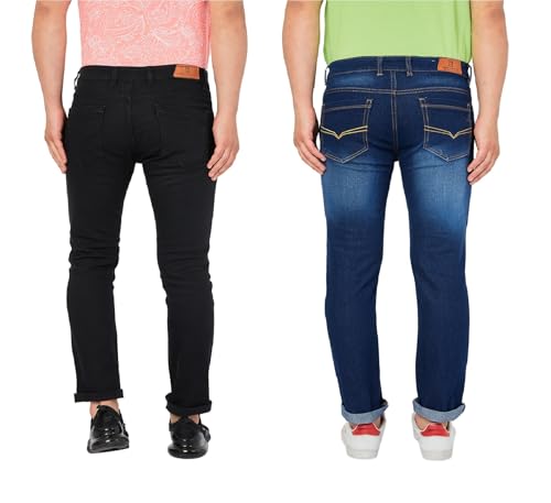 Image of Ben Martin Men's Slim Fit Mid Rise Pack of 2 Stretchable Casusal Denim Combo Jeans Pant, CMB-AU24