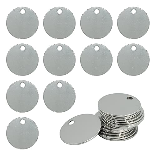 StayMax 1 Inch Round Metal Engraving Blanks Stamping Blanks Stainless Steel Blank Tags 25 Pack