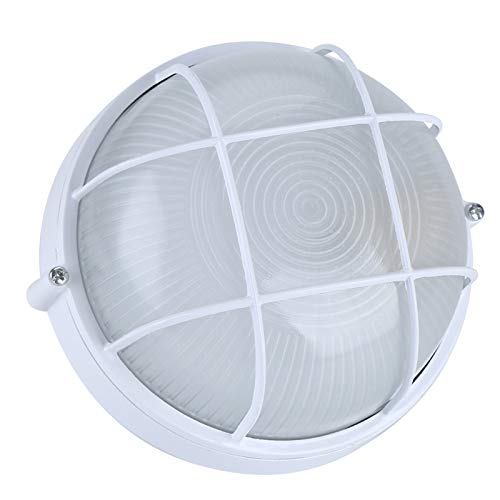Haofy Luces de Pared Ovales Al Aire Libre, Luz Náutica de Mamparo, Montaje Al Ras para la Pared o el Techo, con Lámpara de Sauna de Apliques de Vidrio Esmerilado, Iluminación de Pared (Redondo)