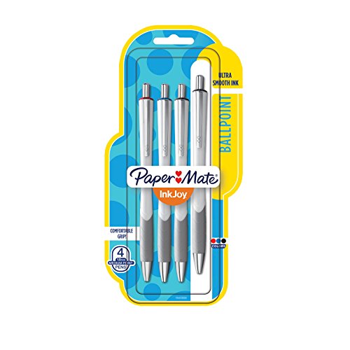 Paper Mate InkJoy 700RT Retractable Ballpoint Pens, Medium Point, White Barrel, Assorted Ink, 4 Pack (1945908)