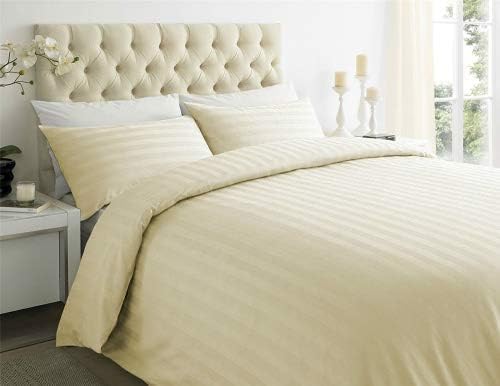 Royale Linens® Egyptian Cotton Duvet Cover, 100% Long Staple Cotton Thick Duvet Cover 400TC, Quilt Cover with Pillow Cases (Cream, Double)