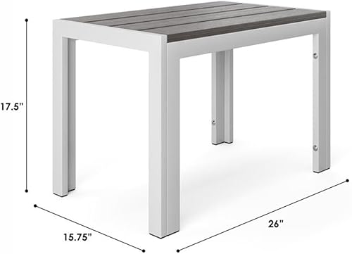 Miniatura 10 de Flats & Castles Luca - Juego de bistró compacto de aluminio moderno para exteriores (3 piezas)