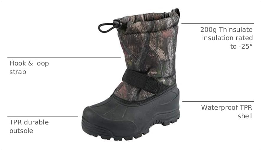 Image of Northside Frosty Insulated Winter Snow Boots for Girls and Boys with Rugged, Water Resistant Nylon Upper, Quick-Drying Lining, Removable EVA Insole, and Durable TPR Outsole