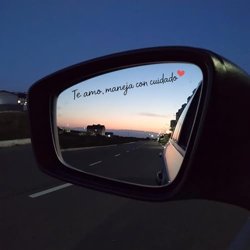 Image of Miarita 3X I Love You Drive Safe Mirror Sticker, Te Amo Maneja Con Cuidado Sticker, Cute Car Stickers for Womens, Car Decals for Women, Rear View Mirror Sticker, Lovely Gifts for Her Him