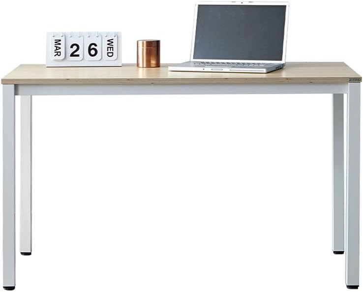 SOFSYS Multi-Functional Computer Desk Workstation Table, Alpha Series, Industrial Home Office Design for Writers, Video Gaming, Designers and Entrepreneurs, Large Desktop with Metal Frame, Oak/White